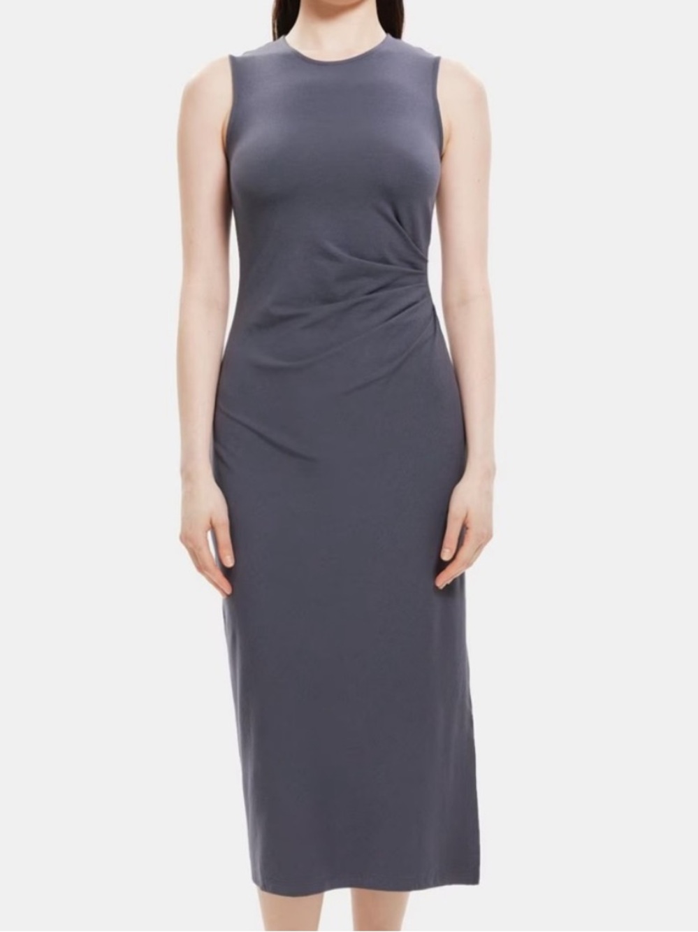 Theory Jorainna Slate Gray Sleeveless Dress L